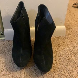 Black bootie with glitter heel….. GENTLY WORN‼️‼️